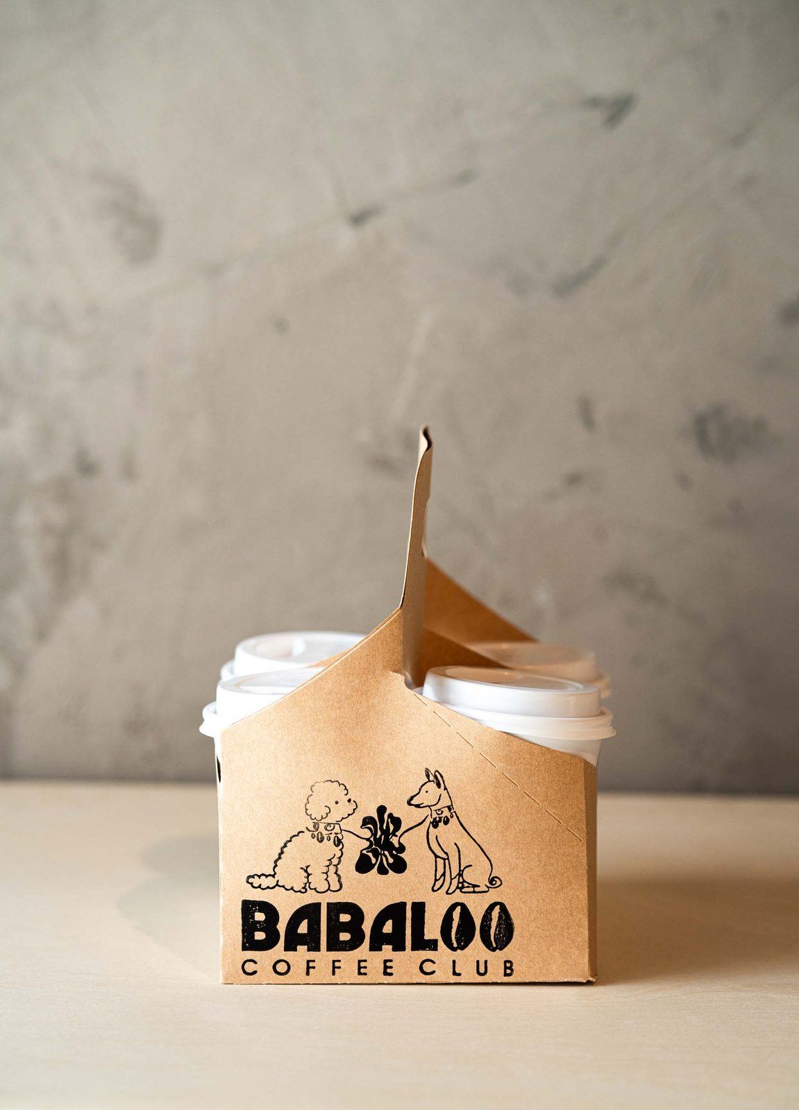 Babaloo pastry box with the dogs illustration
